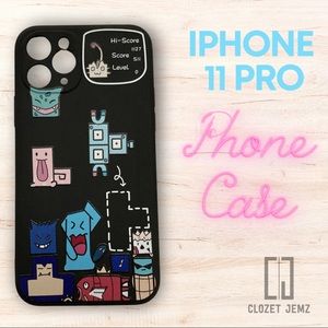 IPhone 11 Pro Cute Cartoon Phone Case in Matte Black - NEW